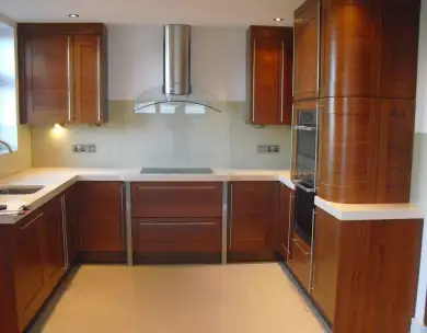Luxury walnut kitchen with bespoke cabinetry in Chigwell Essex