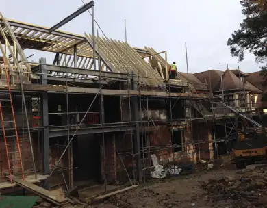 Luxury new build structural framework and roof construction in Chigwell Essex