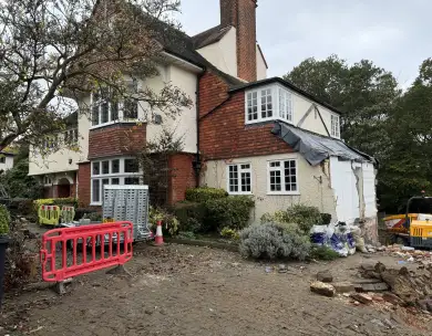Residential house extension construction project in Loughton Essex