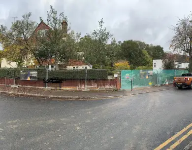 Residential development construction site prepared for new build project in Loughton Essex
