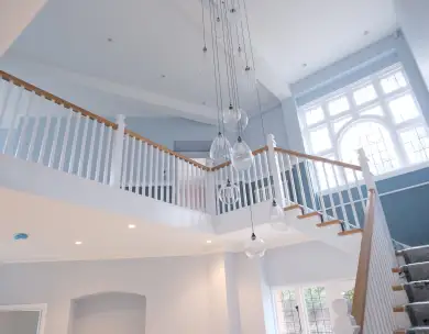 Luxury open plan staircase and mezzanine interior refurbishment in Loughton Essex