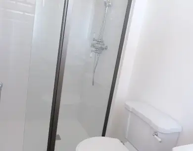 Modern bathroom renovation with walk-in shower in Loughton Essex