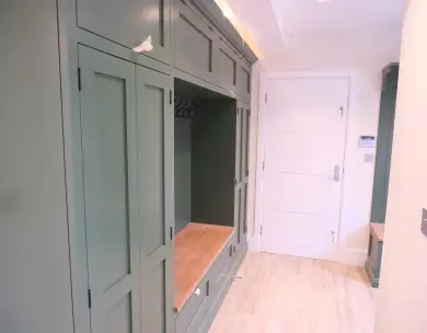 Bespoke fitted wardrobe and storage units in luxury Loughton home refurbishment