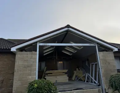 Garage conversion and extension construction works in Gillingham Kent