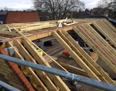 Residential roof structure and redevelopment construction works in Epping Essex