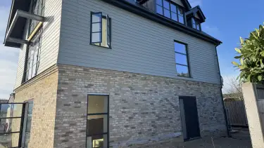 Luxury modern home exterior with contemporary cladding in Buckhurst Hill Essex