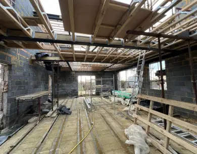 Luxury structural extension interior and steel framework construction in Buckhurst Hill Essex