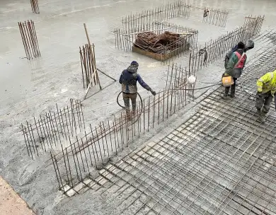Reinforced concrete foundation and steel framework construction in Chigwell Essex