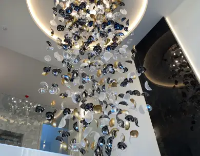 Luxury feature chandelier and modern interior lighting in Chigwell Essex