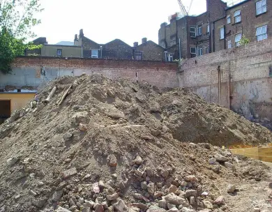 Basement excavation and groundwork construction for residential development in E1 London