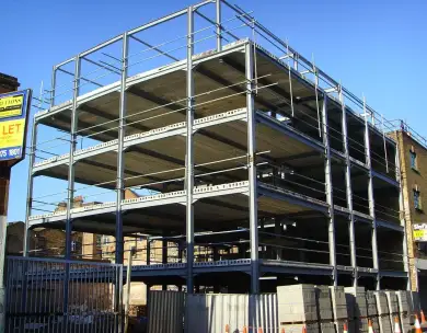 Large residential development with structural steel construction in E1 London