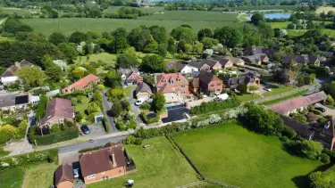 Aerial drone view of luxury residential development in Epping Essex