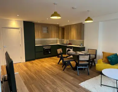 Modern kitchen and dining area in Leytonstone shop to flat conversion London