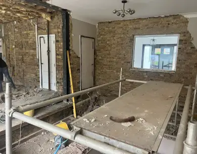 Structural house renovation and refurbishment works in progress in Loughton Essex