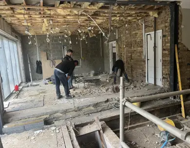 Full house refurbishment and demolition works in progress in Loughton Essex