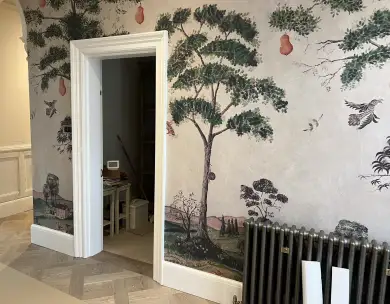Luxury interior wallpaper feature wall with bespoke design in Loughton Essex