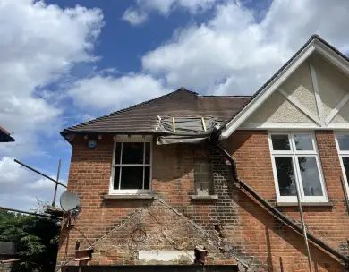 Roof extension and residential renovation works in progress in Loughton Essex