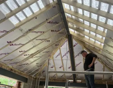 Roof structure and extension construction works in progress in Loughton Essex